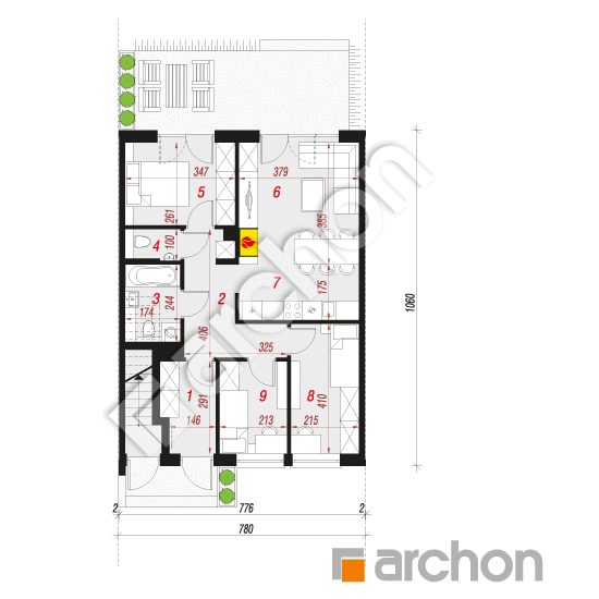 Dom w bratkach 9 (R2S) | rzut parteru