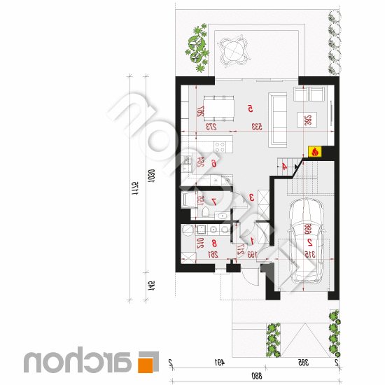 Dom w narcyzach 5 (S) | rzut parteru