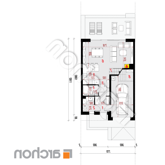 Dom w narcyzach 6 (S) | rzut parteru