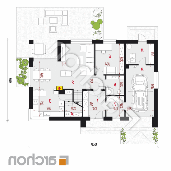 Dom w malinówkach 7 (G) | rzut parteru