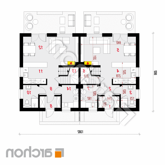 Dom w arkadiach 7 (R2) | rzut parteru