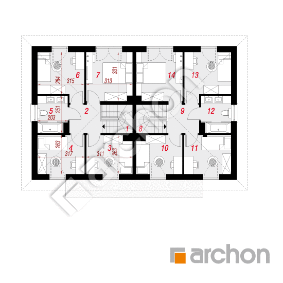 Dom w arkadiach 7 (R2) | rzut piętra