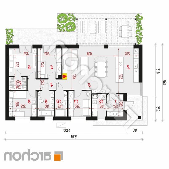 Dom w oliwnikach 3 (E) OZE | rzut parteru