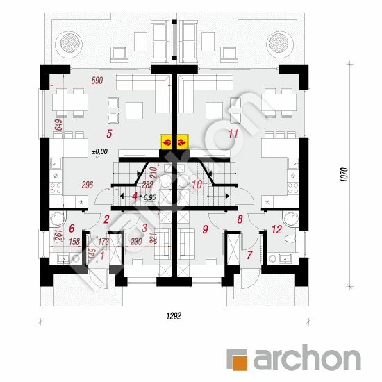 Dom w klementynkach 2 (R2) | rzut parteru