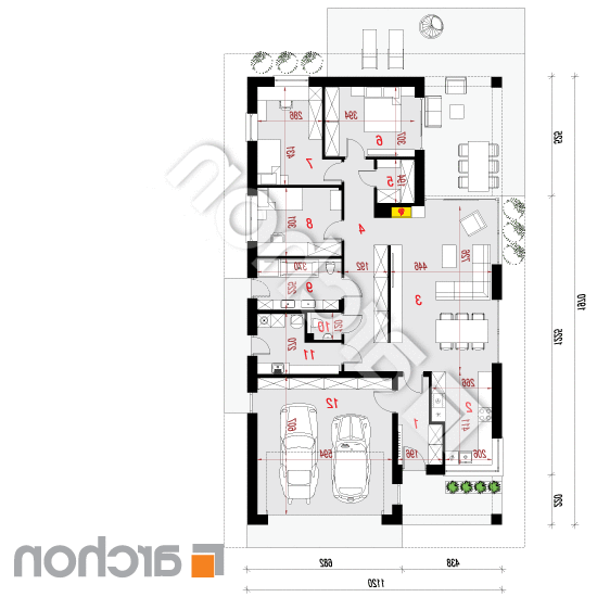 Dom w cieszyniankach 11 (G2) | rzut parteru