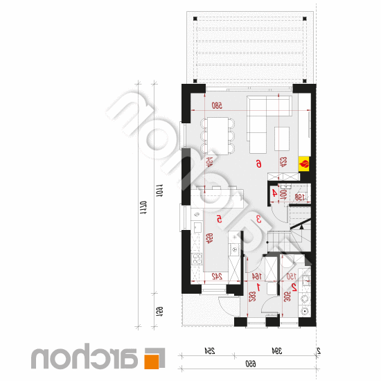 Dom pod miłorzębem 27 (B) | rzut parteru