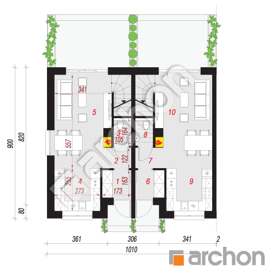 Dom w bylicach 4 (R2B) | rzut parteru