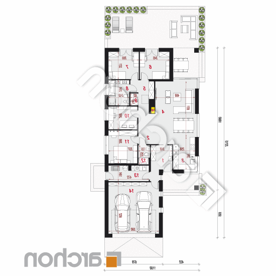 Dom w modrzewnicy 7 (G2) | rzut parteru