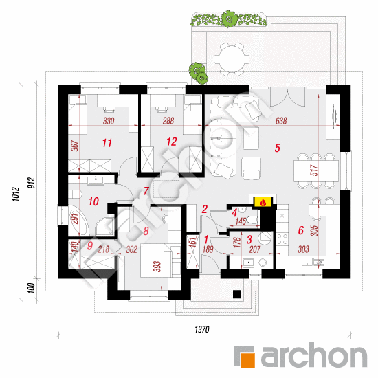 Dom we wrzosach 2 (M) | rzut parteru