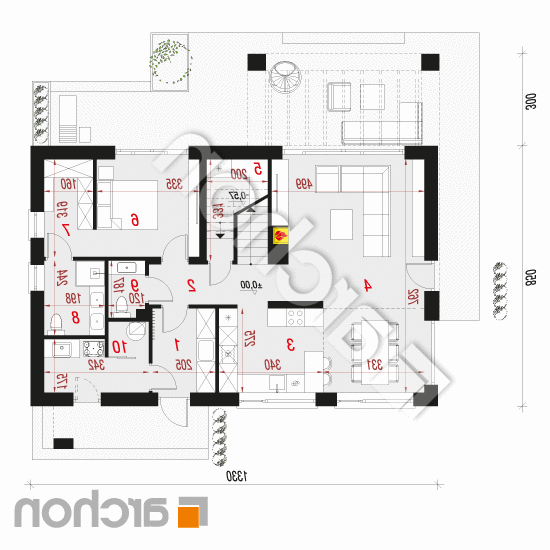 Dom w szyszkowcach 10 (E) | rzut parteru