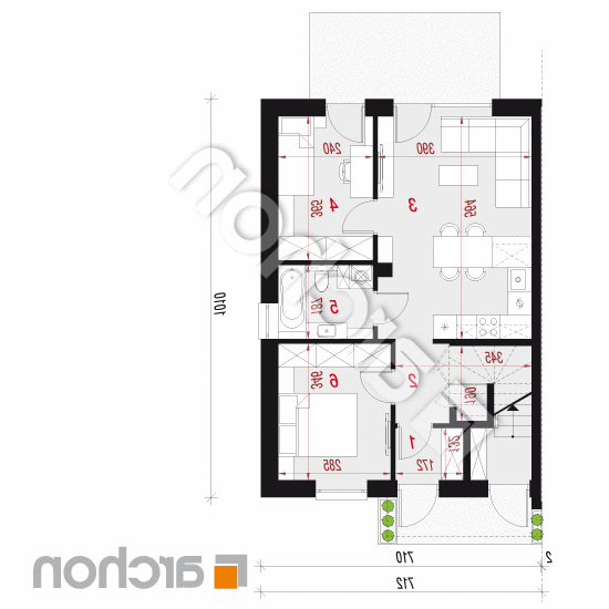 Dom w bratkach 21 (R2B) | rzut parteru