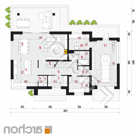 Dom w aurorach 9 (G) | rzut parteru