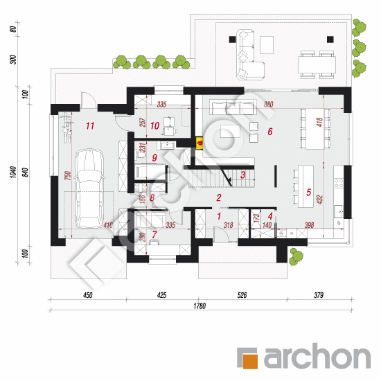 Dom w aurorach 9 (G) | rzut parteru