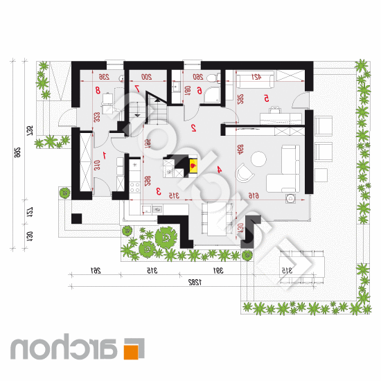 Dom w awokado 2 (N) | rzut parteru