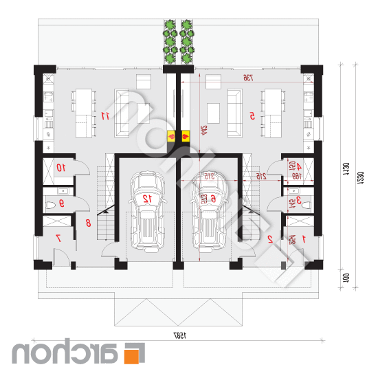 Dom w orzesznicach (R2) | rzut parteru