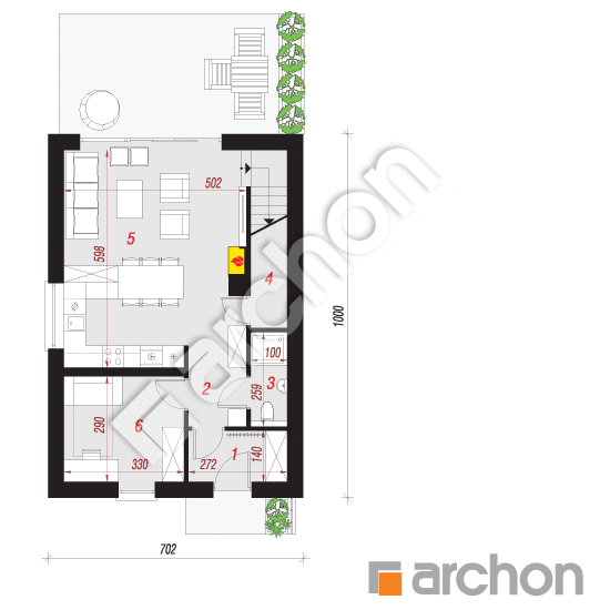 Dom w tunbergiach 3 | rzut parteru