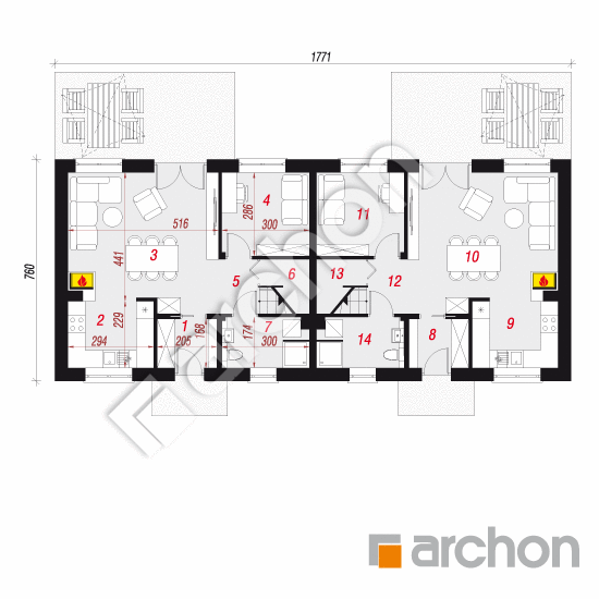 Dom w rubinach 2 (R2) | rzut parteru