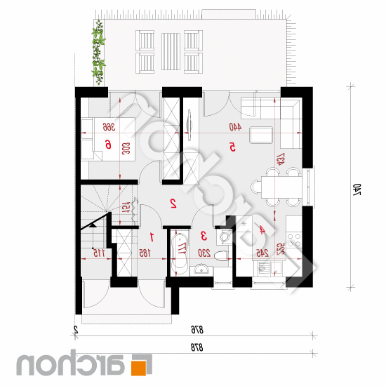 Dom w halezjach 3 (R2B) | rzut parteru