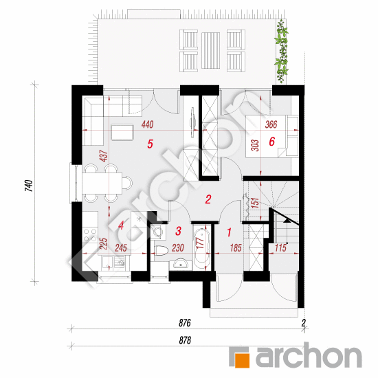 Dom w halezjach 3 (R2B) | rzut parteru