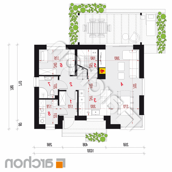 Dom w wisteriach 17 | rzut parteru