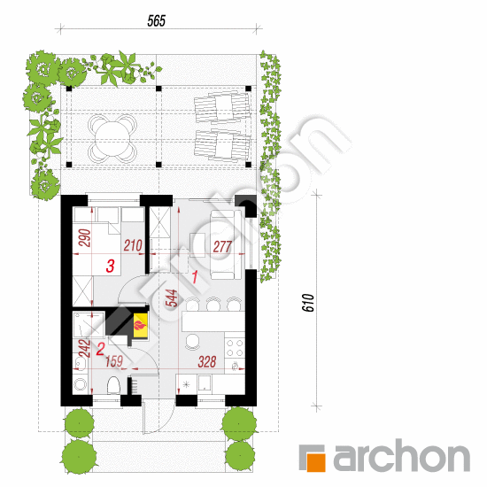 Domek letniskowy w krokusach 2 | rzut parteru