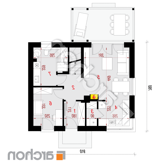 Dom w kosmosach | rzut parteru