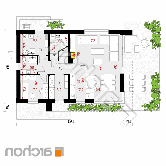 Dom w szyszkowcach 8 (E) OZE | rzut parteru