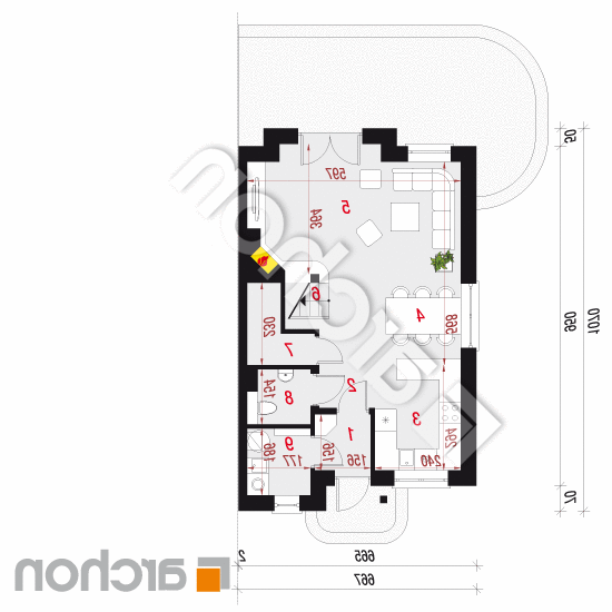 Dom w cyklamenach 2 (A) | rzut parteru