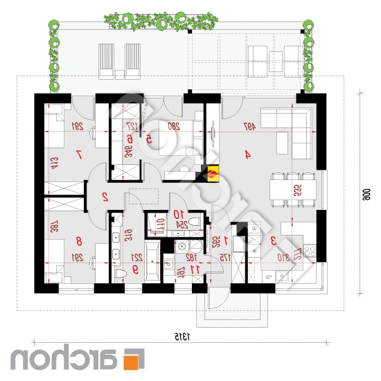 Dom w kruszczykach 14 | rzut parteru