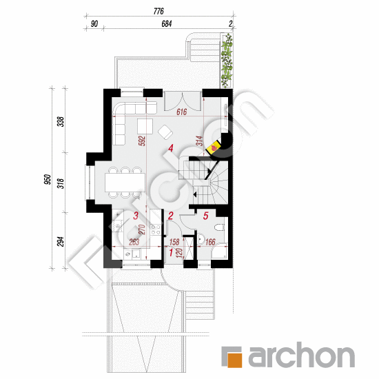 Dom w cyklamenach 4 (PBA) ver.2 | rzut parteru