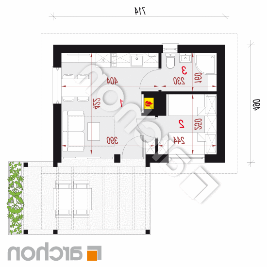 Domek letniskowy w krokusach 3 | rzut parteru