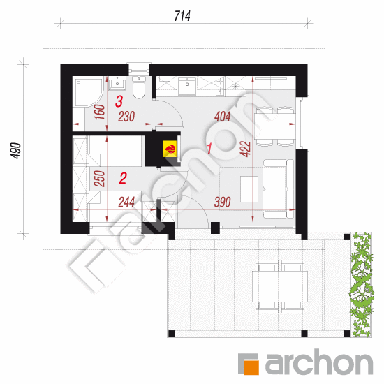 Domek letniskowy w krokusach 3 | rzut parteru