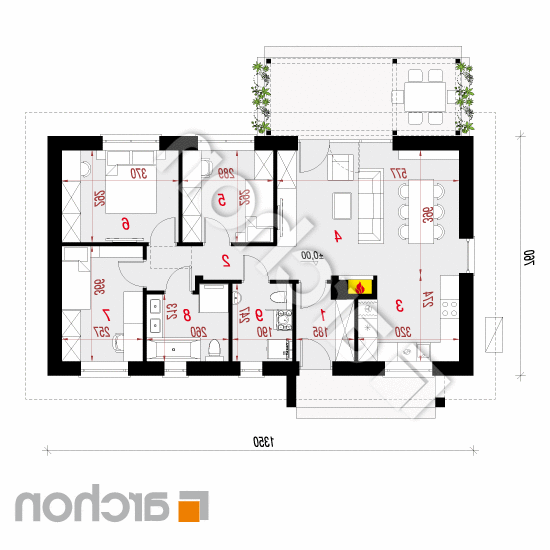 Dom w kruszczykach 4 (E) OZE | rzut parteru