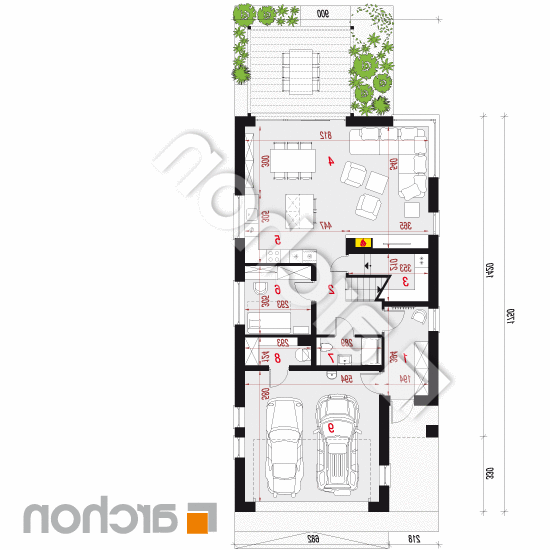 Dom w aroniach 2 (G2) | rzut parteru