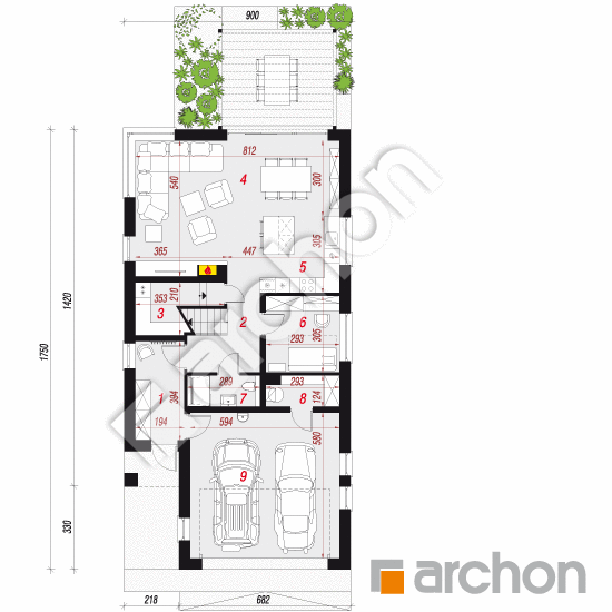 Dom w aroniach 2 (G2) | rzut parteru