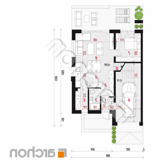 Dom w klematisach 30 (B) | rzut parteru