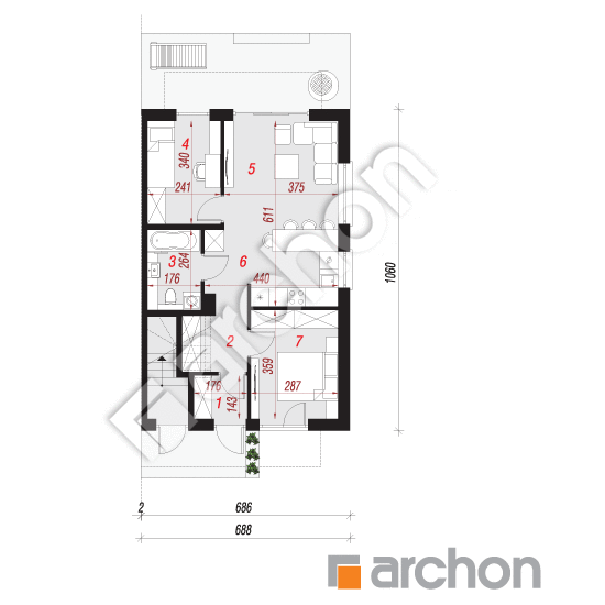 Dom w bratkach 12 (R2B) | rzut parteru