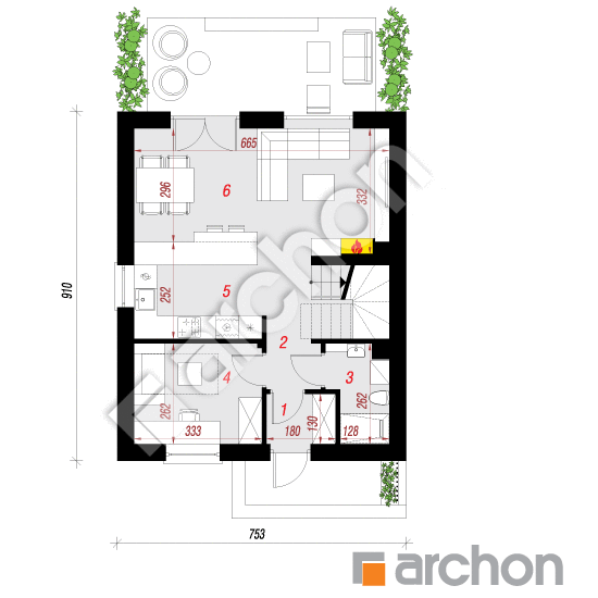 Dom w arkadiach 4 | rzut parteru