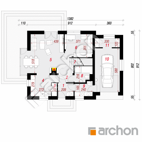 Dom w rododendronach 6 (N) ver.2 | rzut parteru