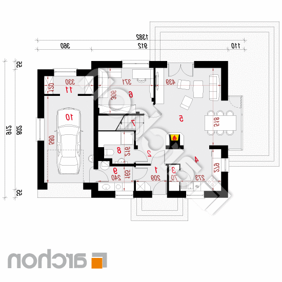 Dom w rododendronach 6 (N) ver.2 | rzut parteru