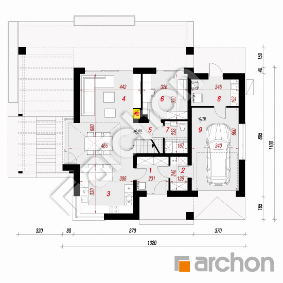 Dom w amorfach 4 (GE) OZE | rzut parteru