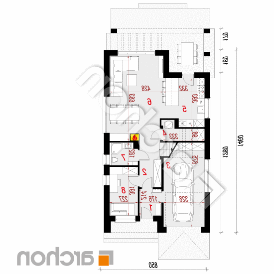 Dom w laurowiśniach 2 (G) | rzut parteru