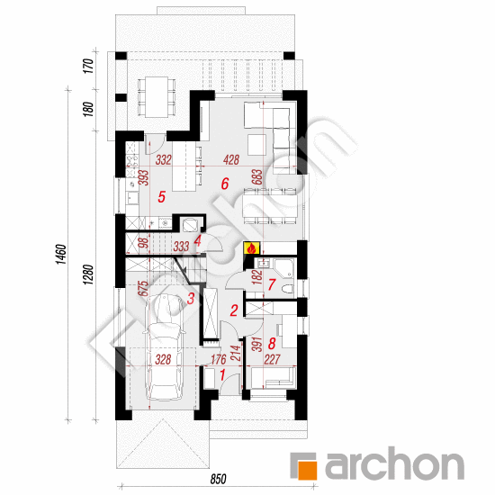 Dom w laurowiśniach 2 (G) | rzut parteru