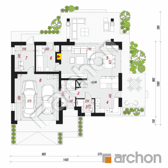 Dom w aurorach 11 (G2A) | rzut parteru