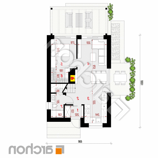 Dom w kurkumie 3 | rzut parteru