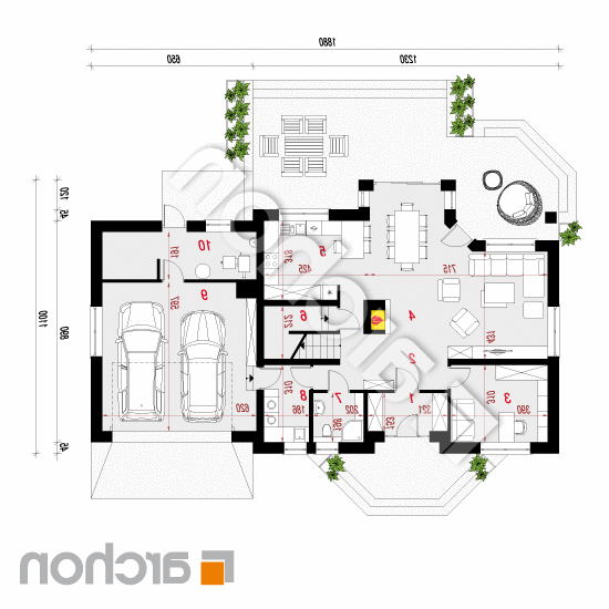 Dom pod krzewuszką (G2) ver.2 | rzut parteru