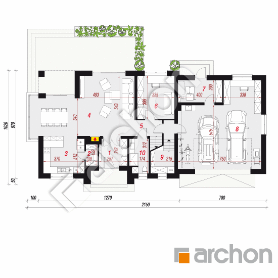 Dom w śliwach 4 (G2) | rzut parteru