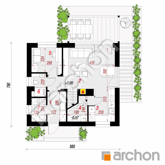 Dom w malinówkach 28 | rzut parteru