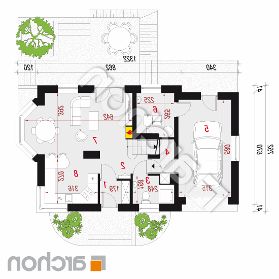 Dom w perłówce (NT) | rzut parteru