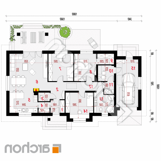 Dom w leszczynowcach 4 | rzut parteru